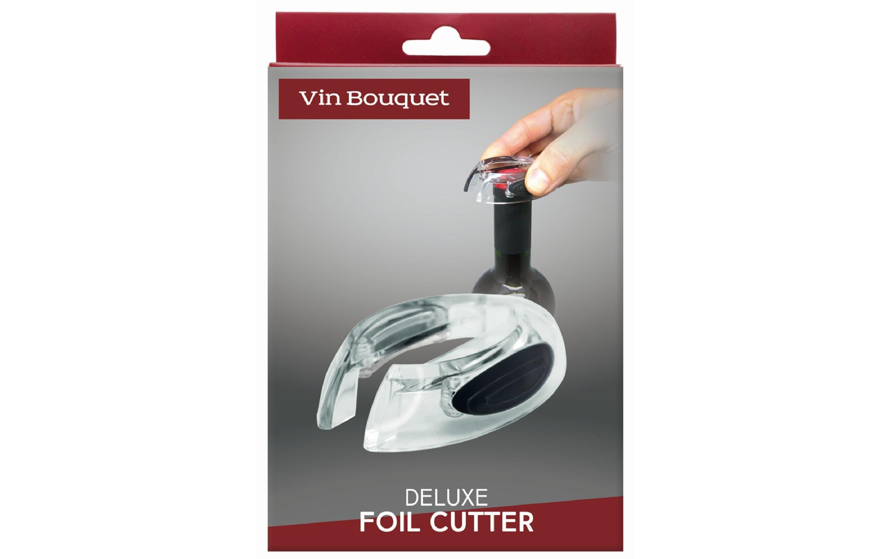 Vin Bouquet Kapselabschneider Deluxe – Ø 7,5 cm, Edelstahl, Schwarz/Transparent