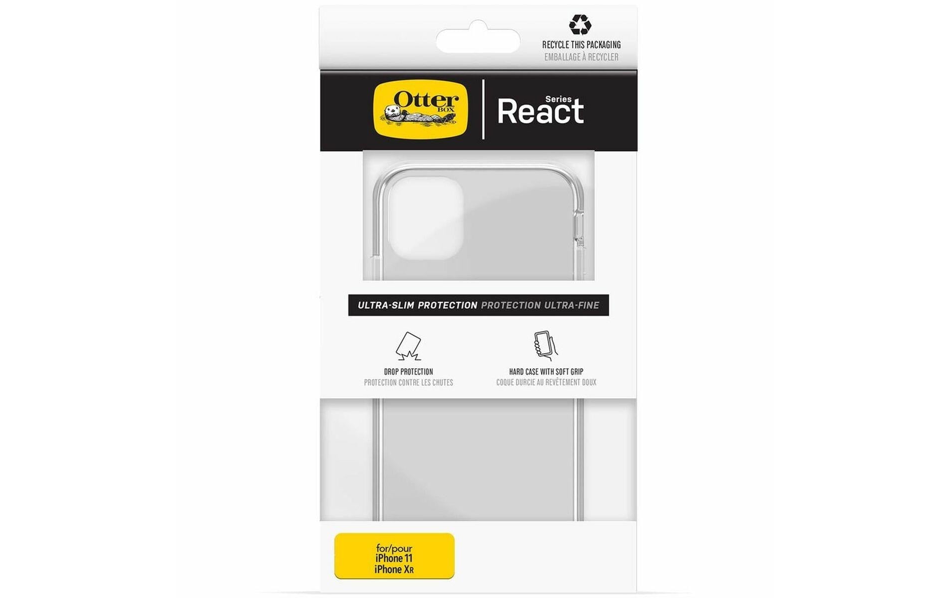 OtterBox React Backcover – für Apple iPhone 11/iPhone XR, Kunststoff, Transparent, bis 1,22 m sturzsicher