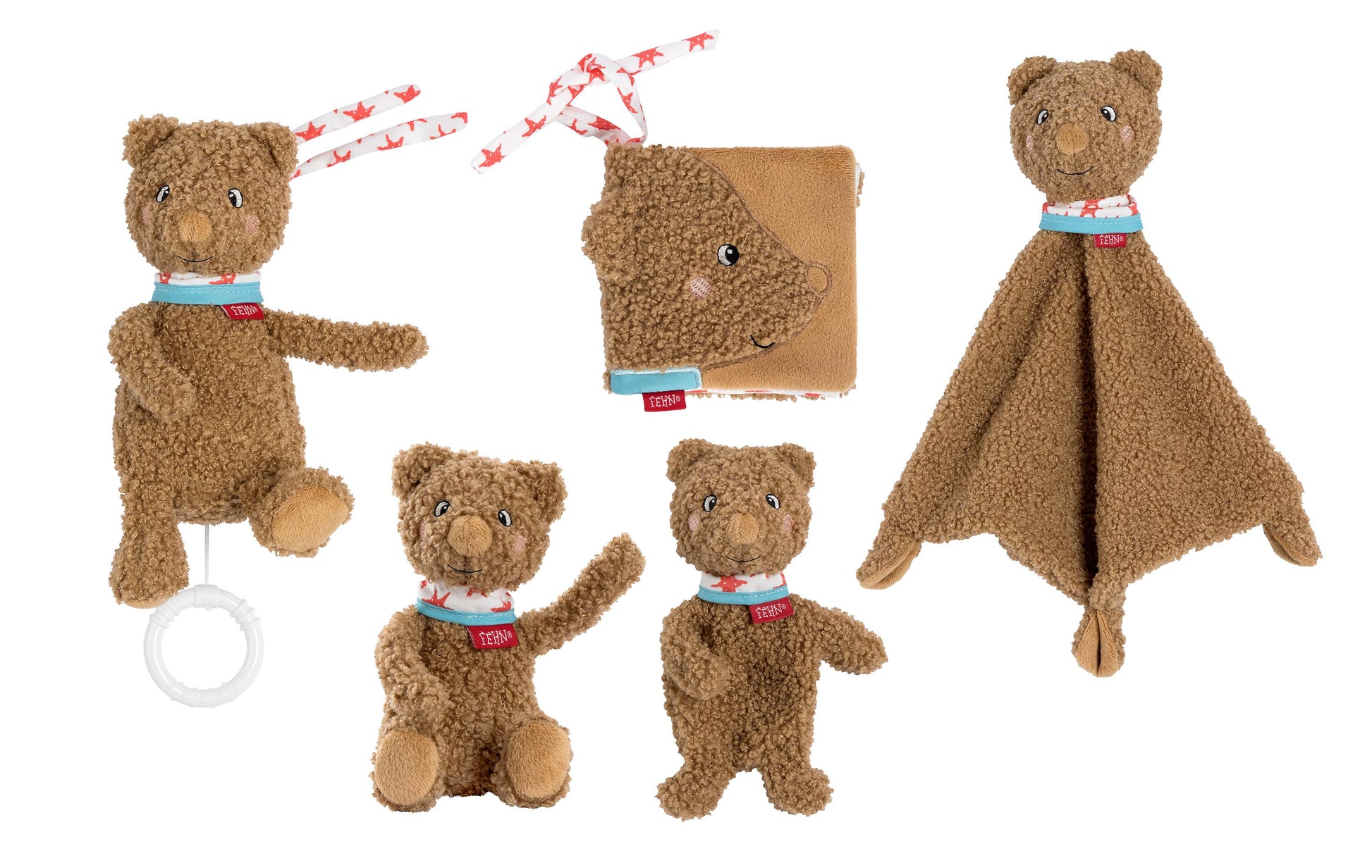 Fehn Plüschtier Bär Fred – Geschenkset – Plüsch, Mehrfarbig