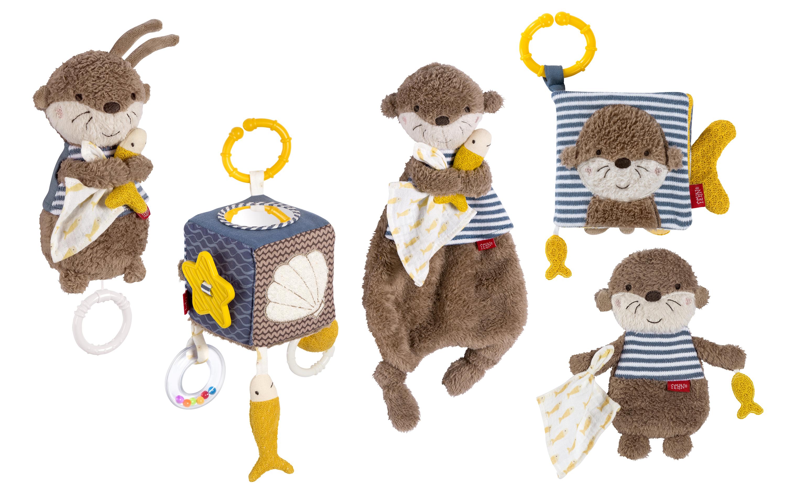 Fehn Plüschtier Otter Theo – Geschenkset – Plüsch, Polyester – Mehrfarbig