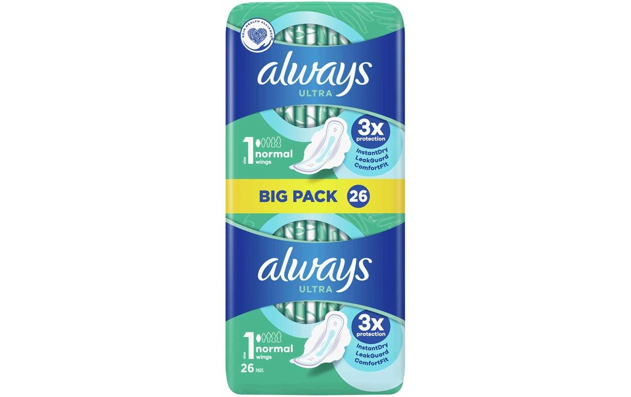 Always Ultra Day Binden – mit Flügeln – Grösse 1 – 26 Stück