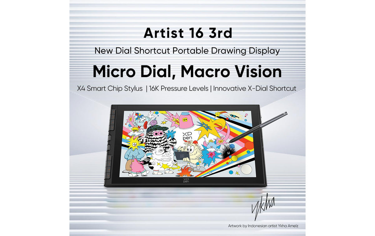 XPPen Artist 16 Gen3 – Stift-Display – 16" – 1920 × 1080 (Full HD) – LCD – 16k Druckstufen