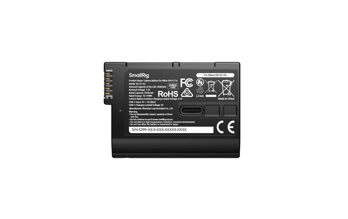 SmallRig Akku 2600 mAh, 7,2 V (18,144 Wh) – für Nikon EN-EL15c