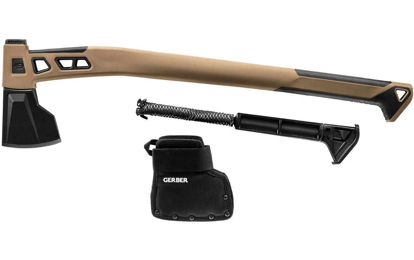 Gerber BUSHCRAFT AXE - Coyote – Axt 667 mm, Klinge 175 mm, Stahl, glasfaserverstärktes Nylon, Braun, Schwarz