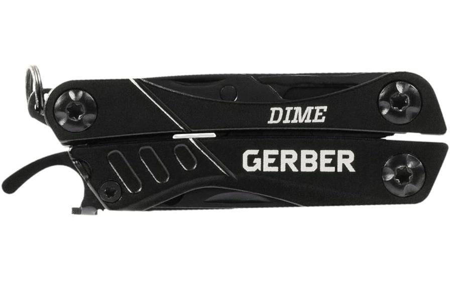 Gerber DIME Multitool – 12 Funktionen, 35 × 54 × 30 mm, Aluminium/Edelstahl