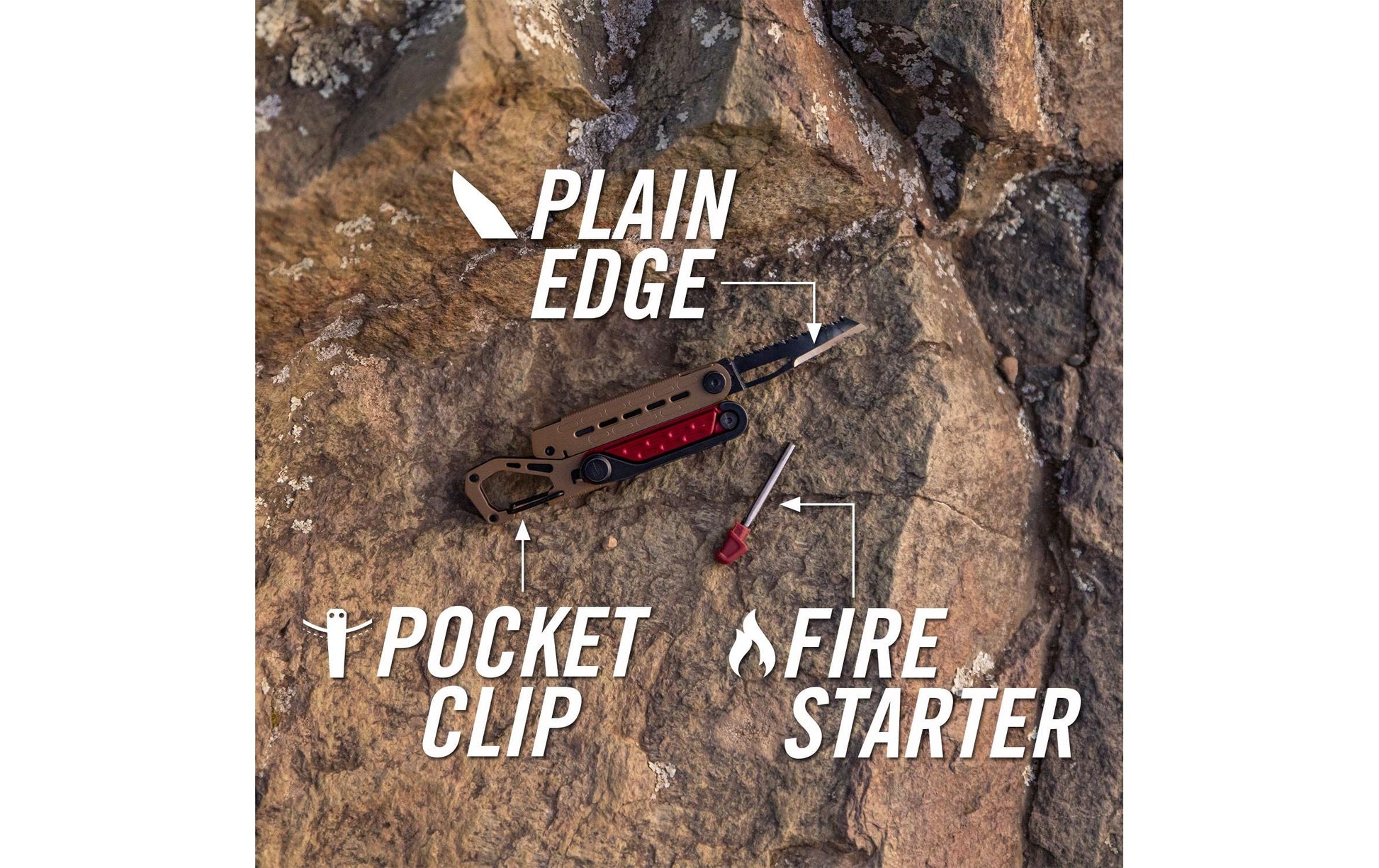 Gerber STAKEOUT SPARK Multitool Camping – 10-teilig, Klingenlänge 64 mm, Liner-Lock