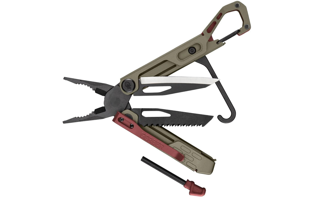 Gerber STAKEOUT SPARK Multitool Camping – 10-teilig, Klingenlänge 64 mm, Liner-Lock