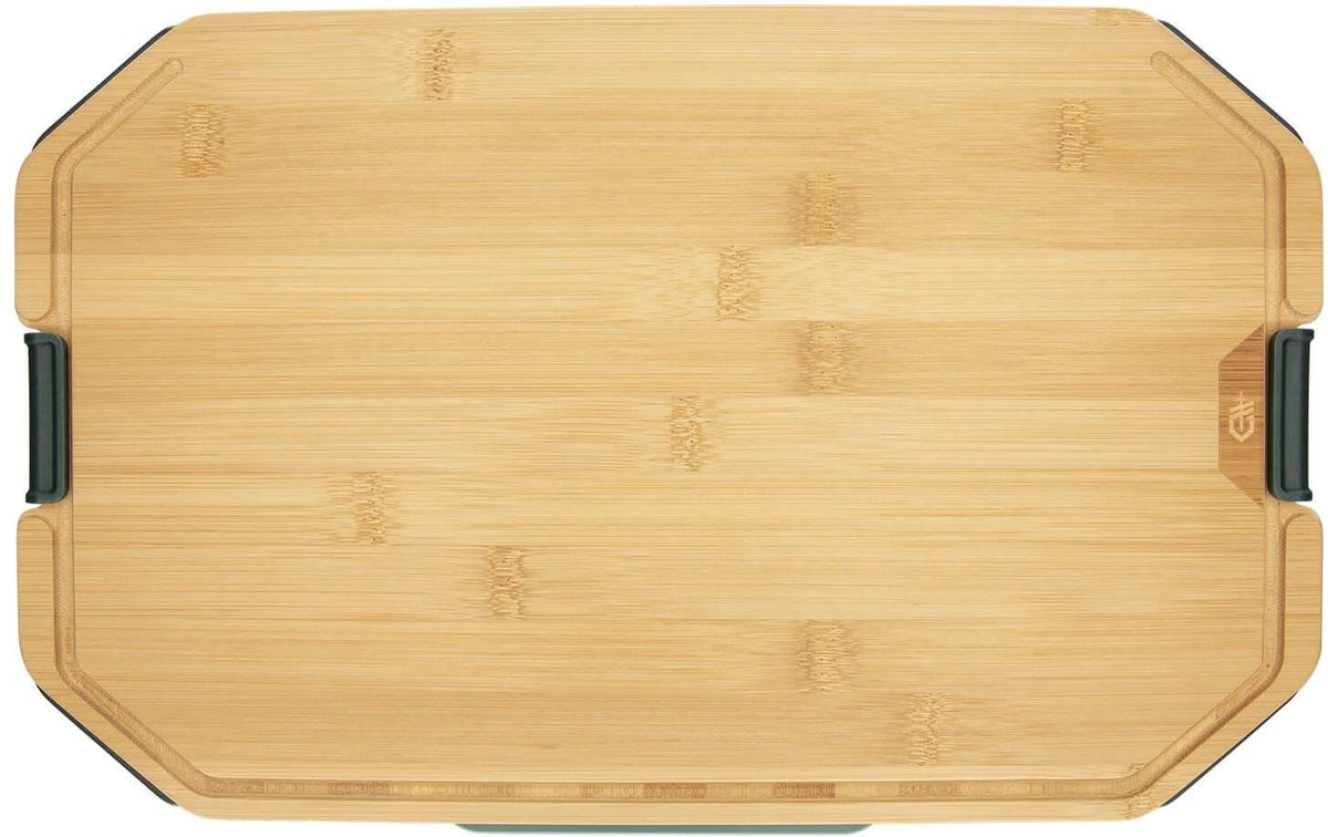 Gerber Schneidebrett-Set 25,4 × 39,6 × 6,4 cm, Bambus/Edelstahl, Beige/Braun/Grün