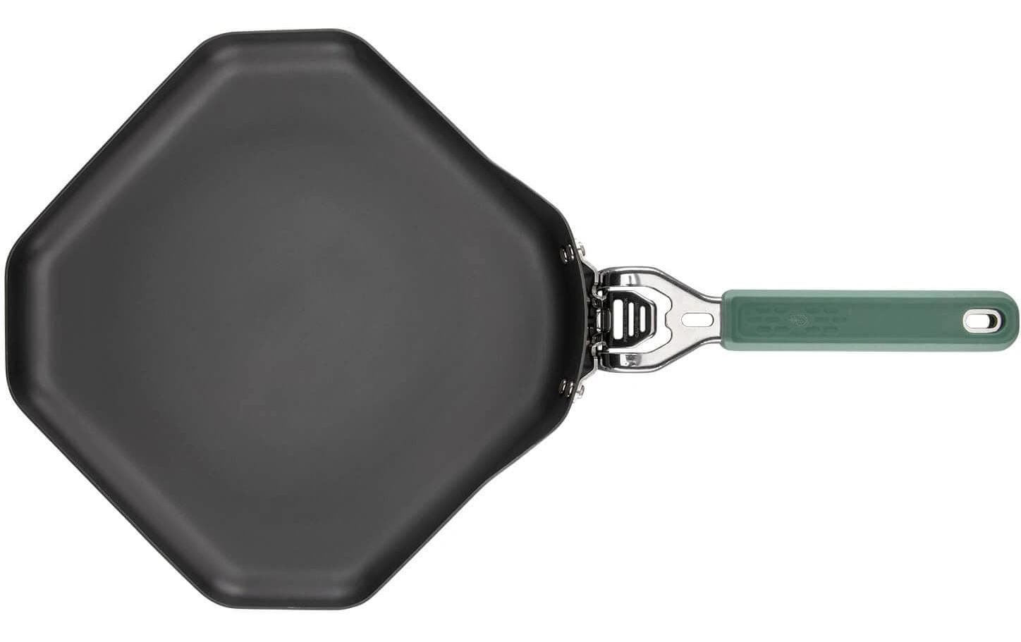 Gerber Fonduepfanne COMPLEAT GRIDDLE – Ø 28 cm, Edelstahl/Kohlenstoffstahl/Polymer/Silikon, Grün