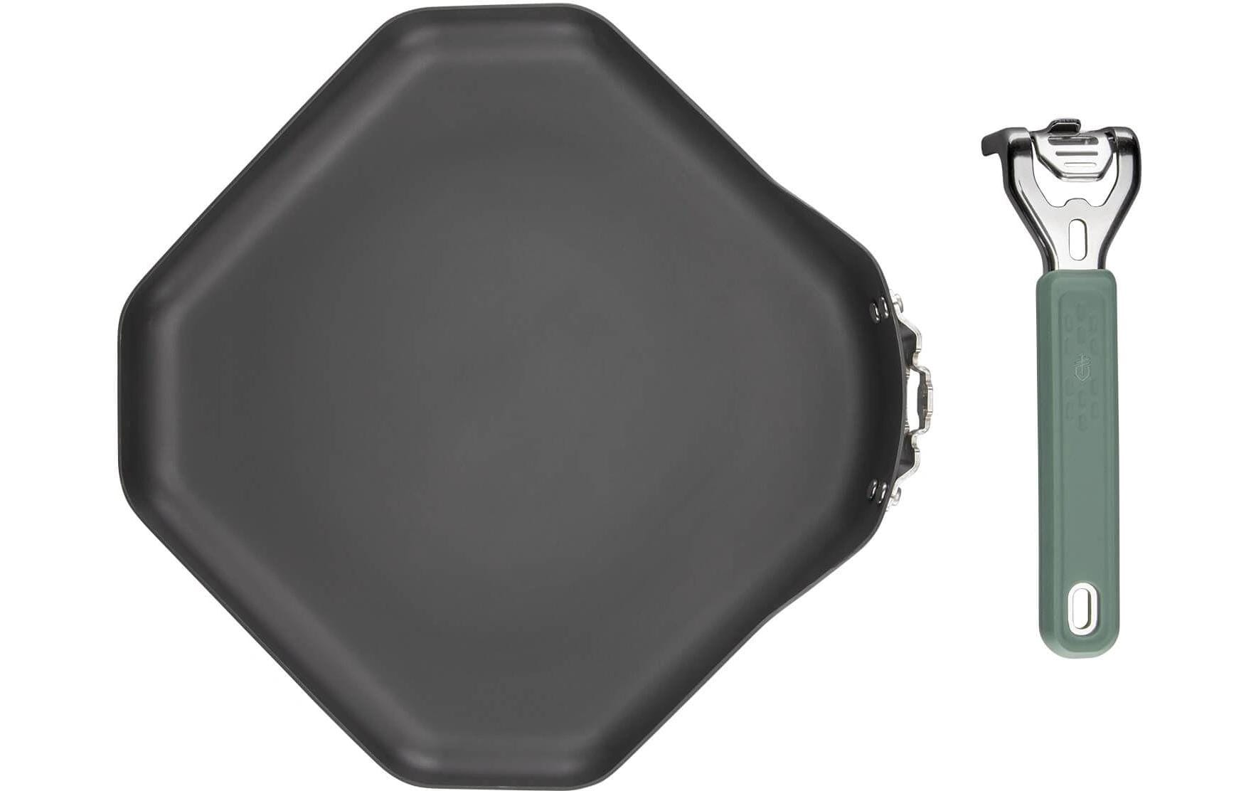 Gerber Fonduepfanne COMPLEAT GRIDDLE – Ø 28 cm, Edelstahl/Kohlenstoffstahl/Polymer/Silikon, Grün