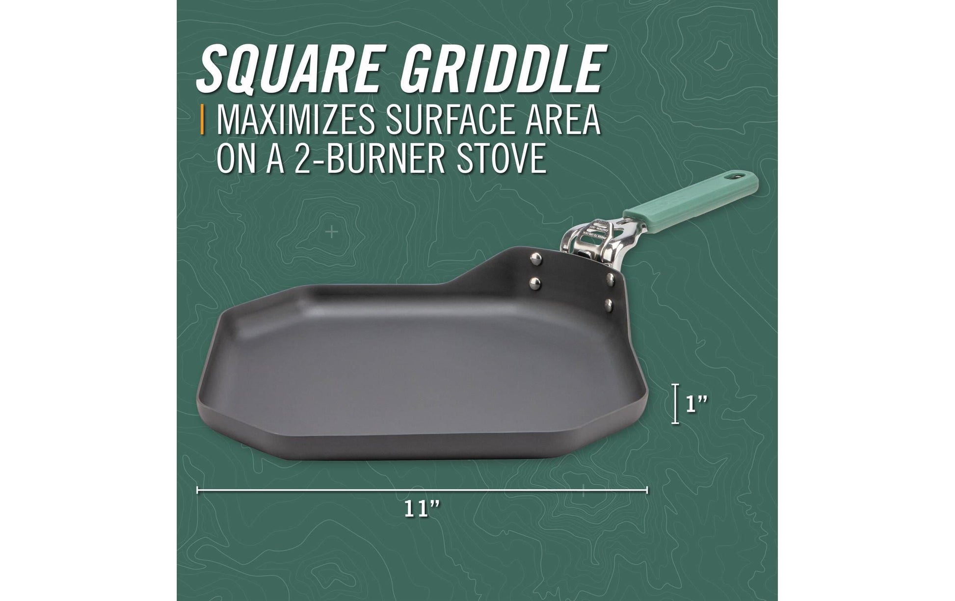 Gerber Fonduepfanne COMPLEAT GRIDDLE – Ø 28 cm, Edelstahl/Kohlenstoffstahl/Polymer/Silikon, Grün