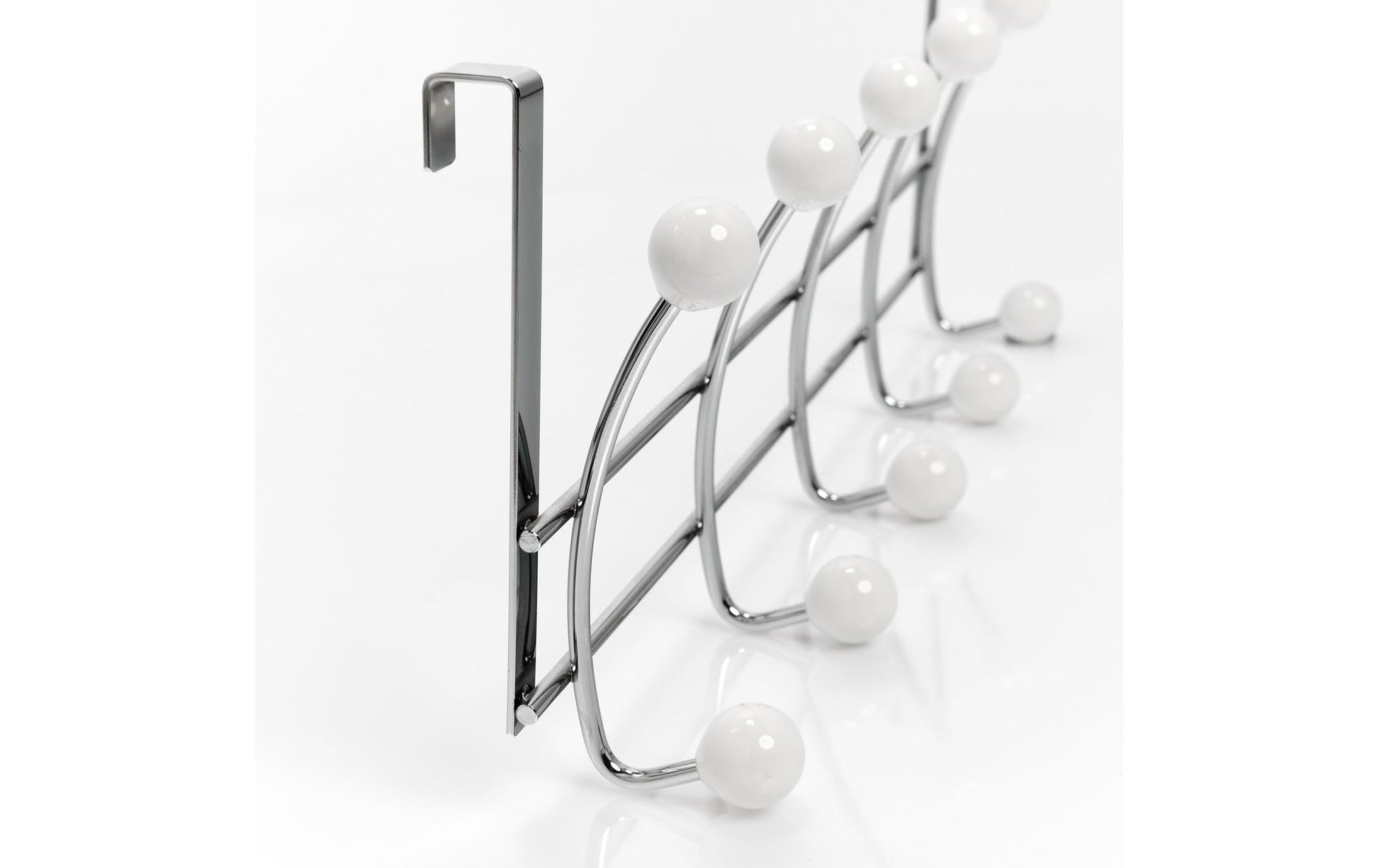 Zeller Present Wandgarderobe 5 Haken – Keramik/Metall – Silber/Weiss – 480 × 185 × 80 mm