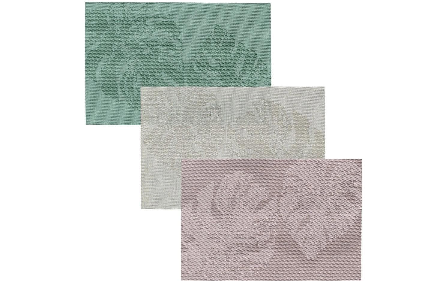Zeller Present Tischset – 30×45,5 cm, PVC, Beige, Monstera