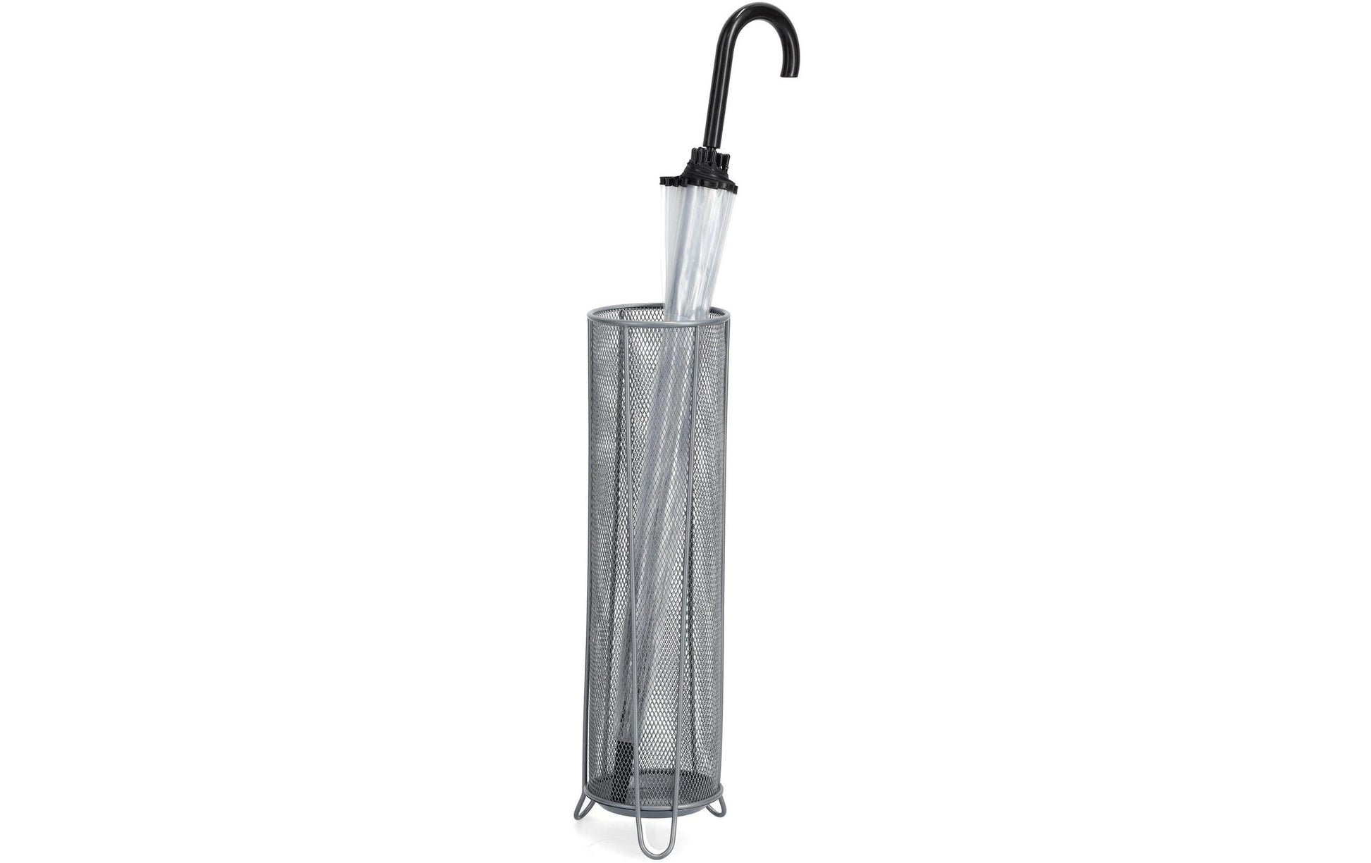 Zeller Present Schirmständer – Metall, Silber, 14 × 14 × 52,7 cm