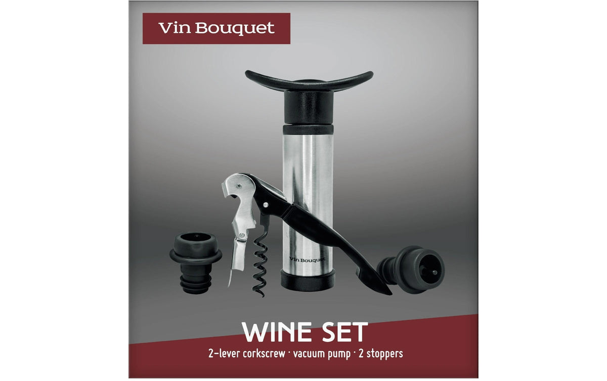 Vin Bouquet Sommelier-Set – 4-teilig, Edelstahl/Kunststoff (ABS), Schwarz