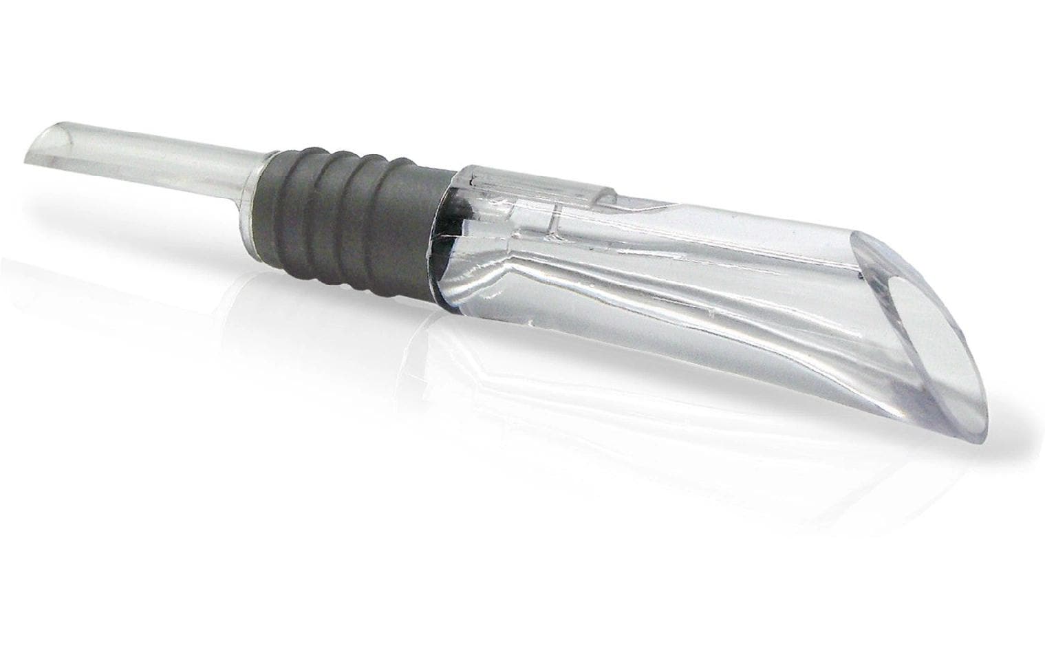 Vin Bouquet Weinausgiesser – 16 cm, Belüfter 8 cm, Silikon, Schwarz/Silber/Transparent, 1 Stk.