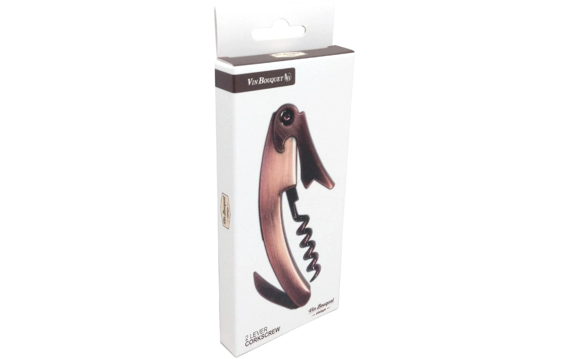 Vin Bouquet Kellnermesser – 15,2 × 1,7 cm, Edelstahl, Kupfer, mit Kapselschneider