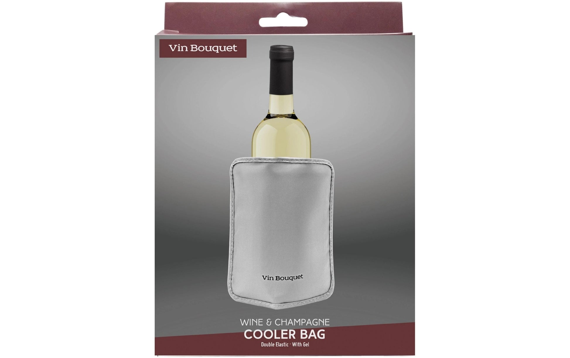 Vin Bouquet Flaschenmanschette – 18 × 15 × 2 cm, Kunststoff/Nylon, Silber, mit elastischem Band, für 1 Flasche