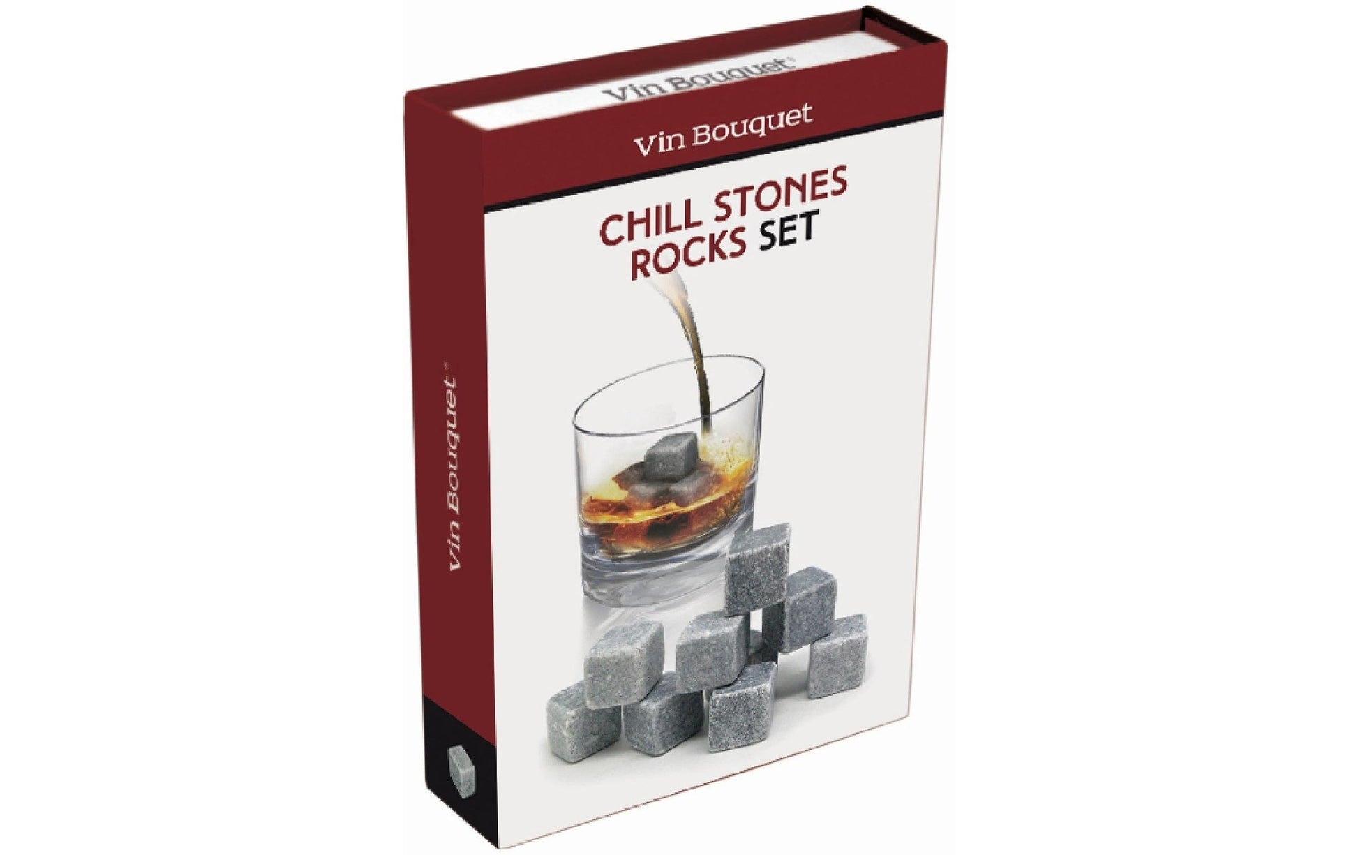 Vin Bouquet Whiskysteine – Stein, Grau, 9 Stk., Eckig