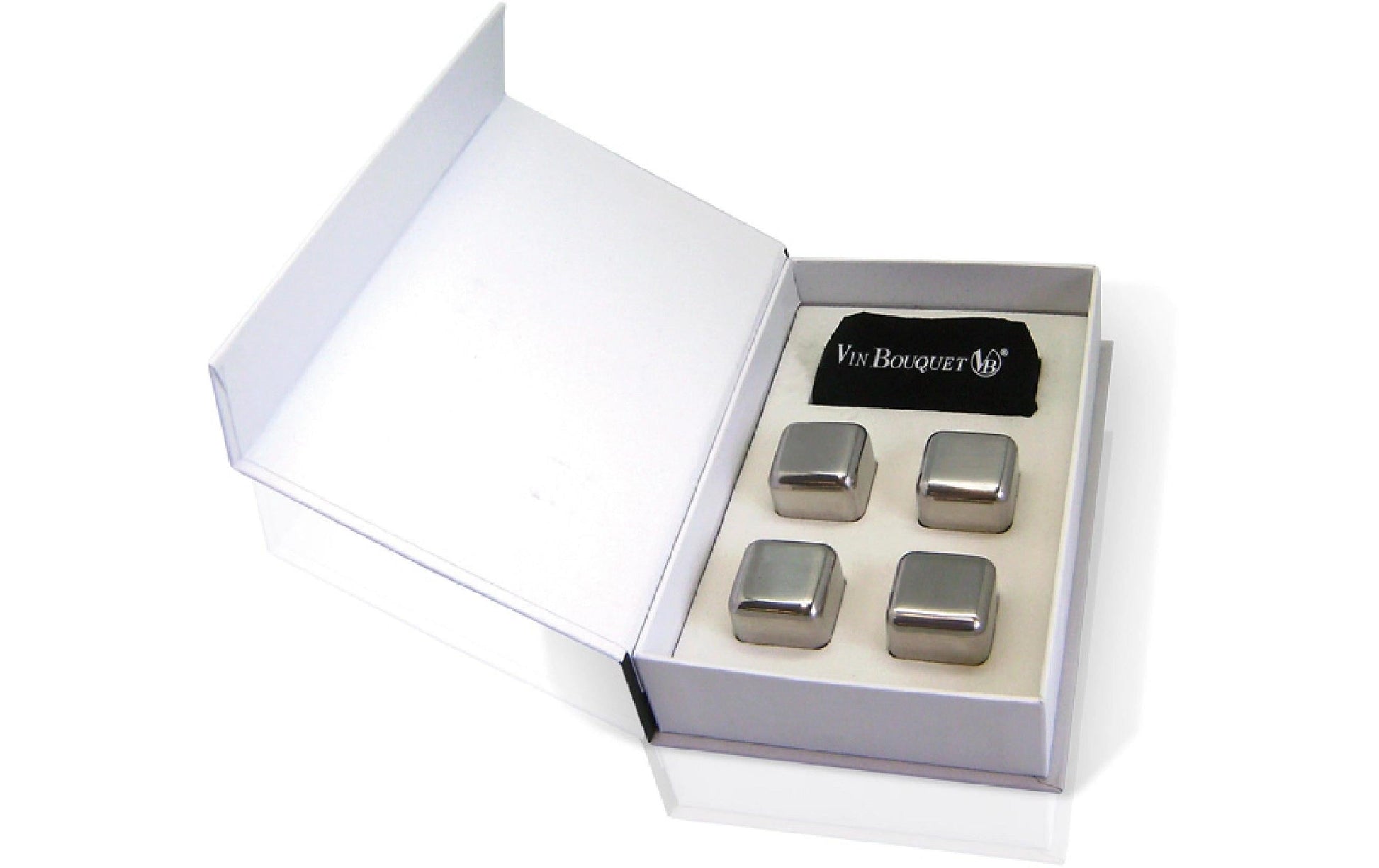 Vin Bouquet Whiskysteine – Ø 3,5 × 2,5 cm, Edelstahl, 4 Stk.