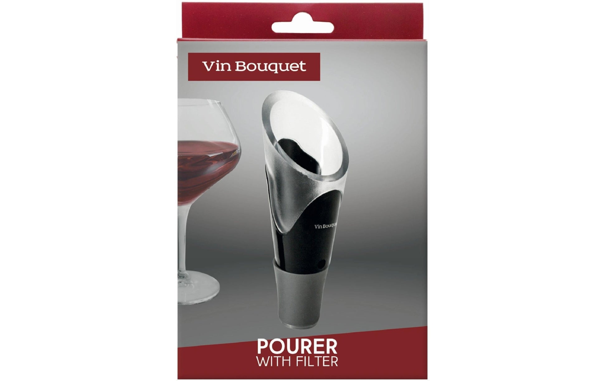Vin Bouquet Flaschenverschluss – 9,5 cm, Kunststoff/Silikon, Schwarz/Silber/Transparent, 1 Stk.