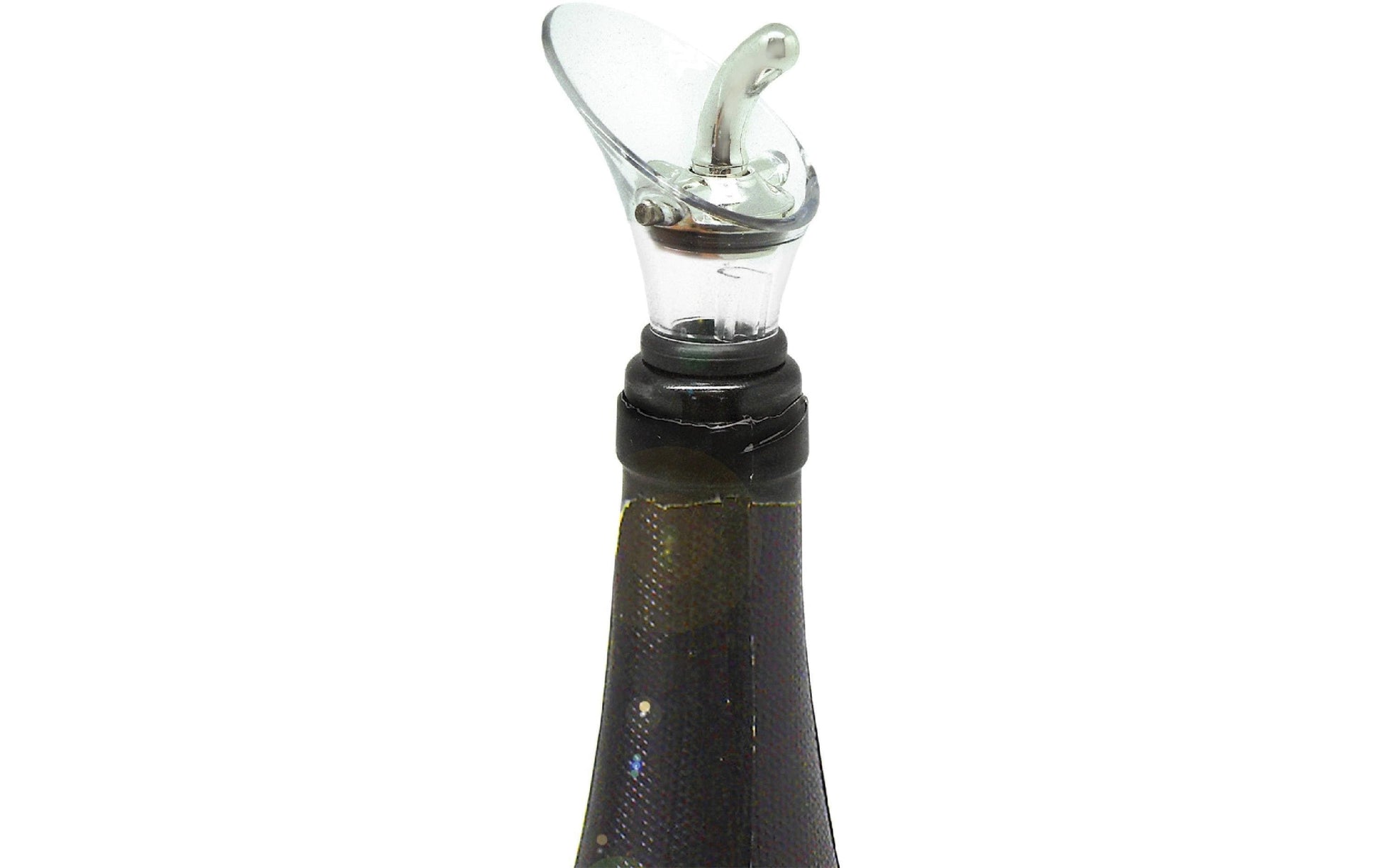 Vin Bouquet Flaschenverschluss – Edelstahl/Kunststoff, Schwarz/Transparent, Dosierer 20 ml
