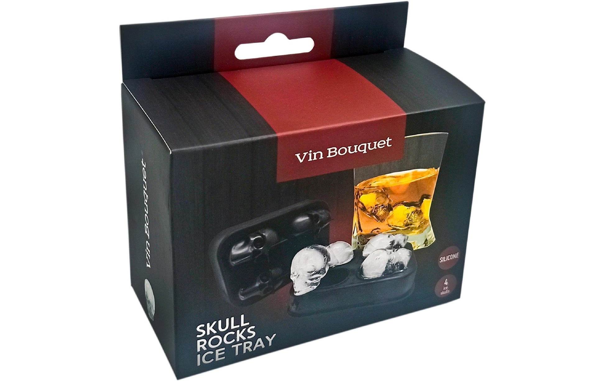 Vin Bouquet – Eiswürfelform 4 Stk., 5 × 11,5 × 9 cm, Silikon, Schwarz