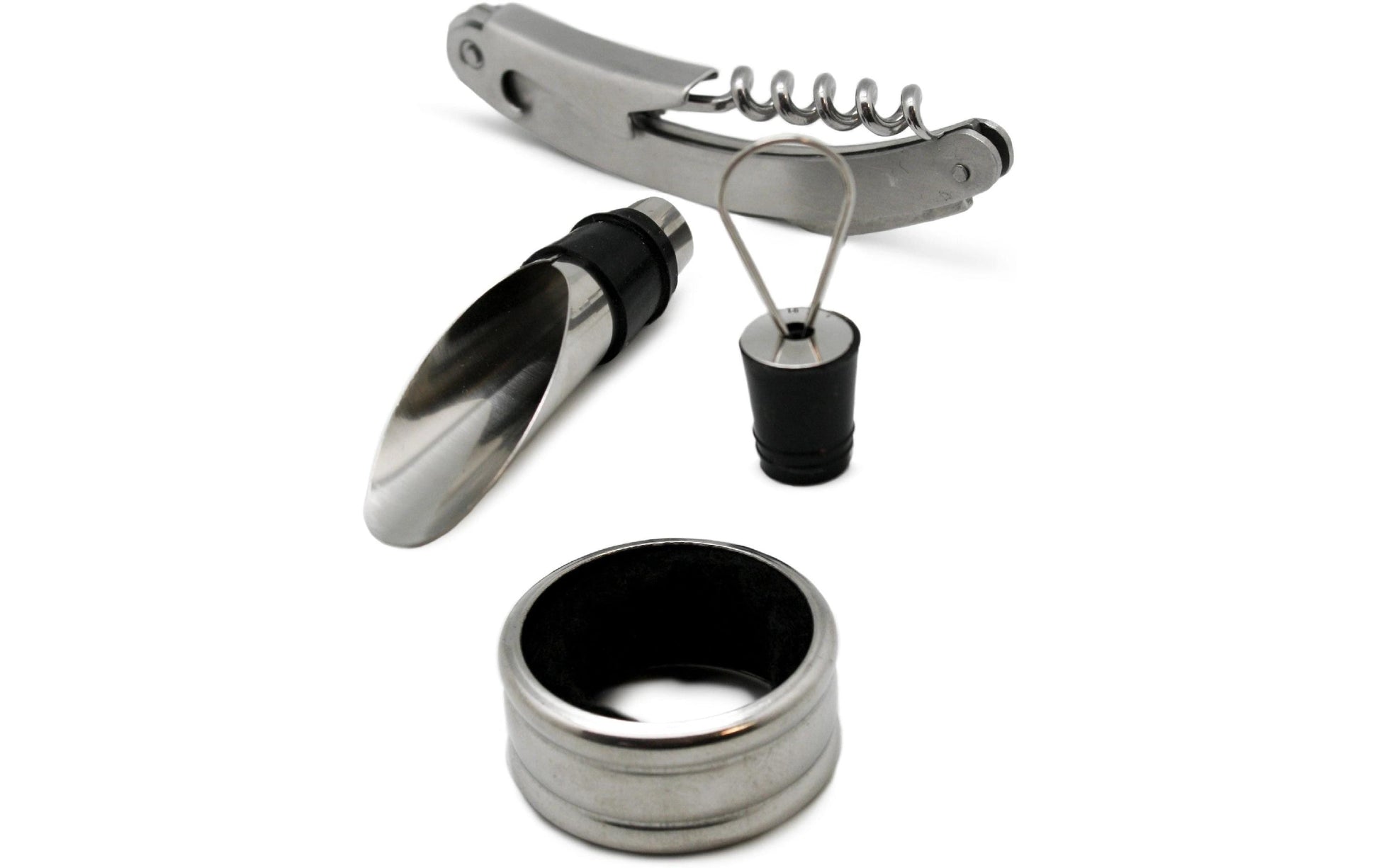 Vin Bouquet Sommelier-Set – Edelstahl/Kunststoff (ABS/PC), Schwarz, 4-teilig