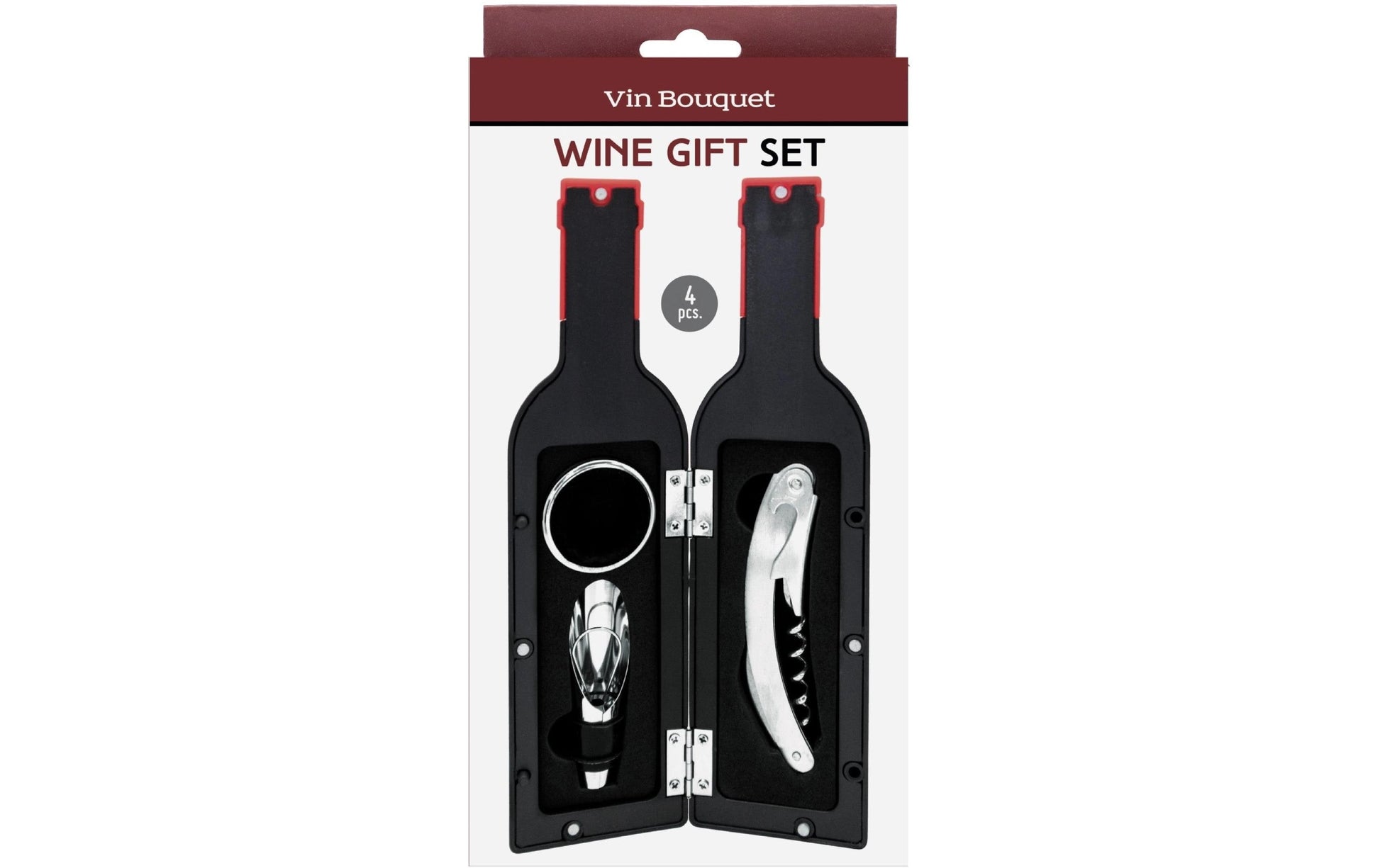 Vin Bouquet Sommelier-Set – Edelstahl/Kunststoff (ABS/PC), Schwarz, 4-teilig