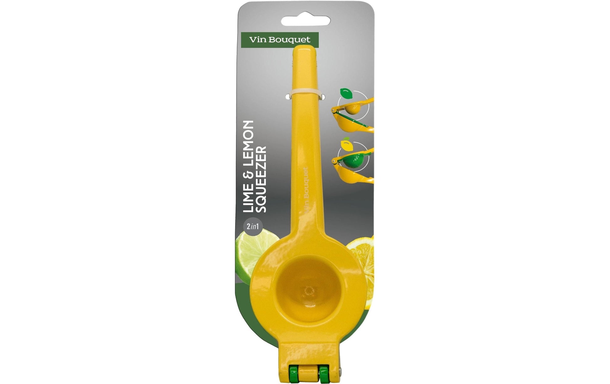 Vin Bouquet – Manuelle Zitruspresse 600 ml, Aluminium/Edelstahl, Gelb/Grün