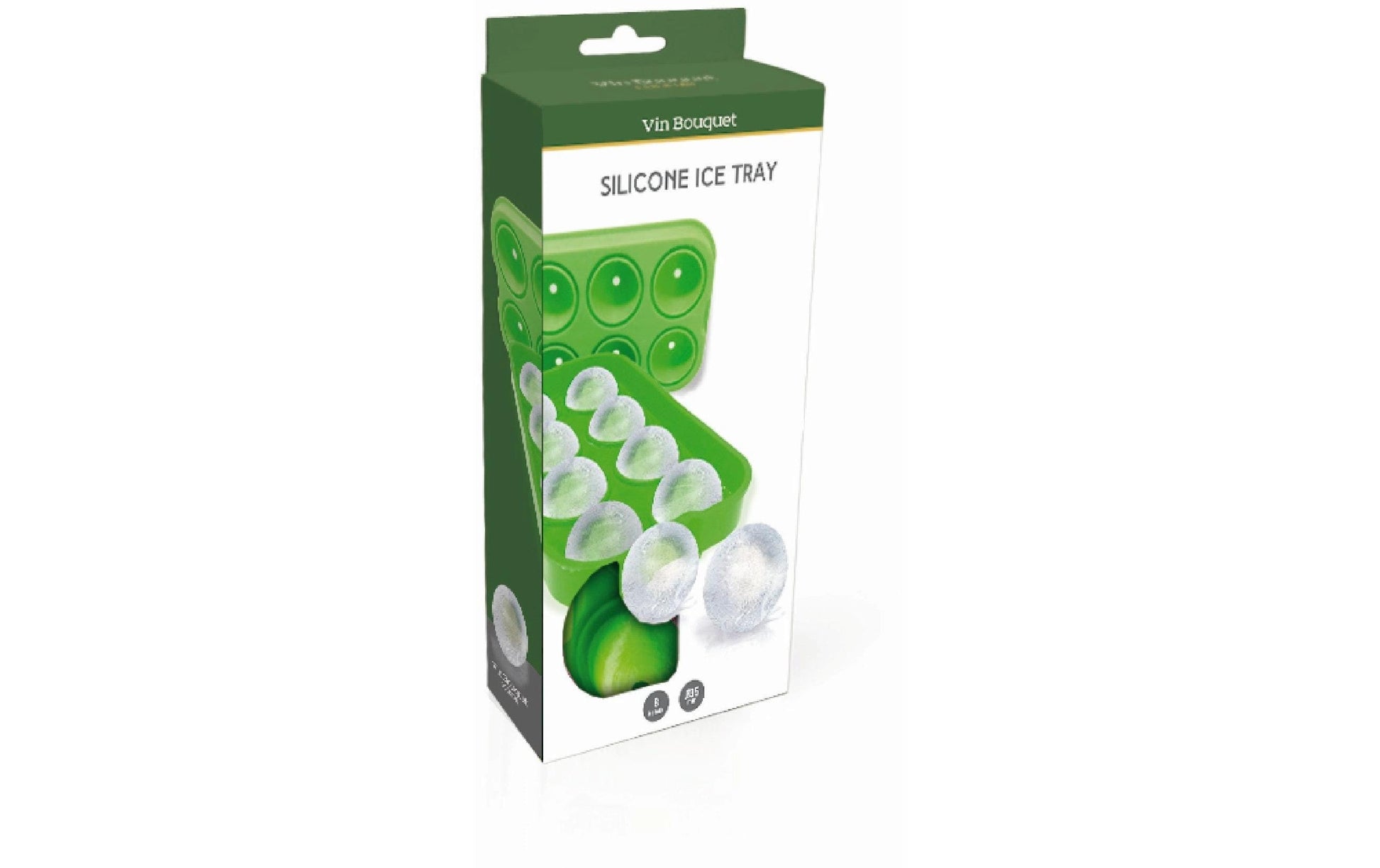 Vin Bouquet – Eiskugelform 2-teilig, 8 × Ø 3,5 cm, Silikon, Grün