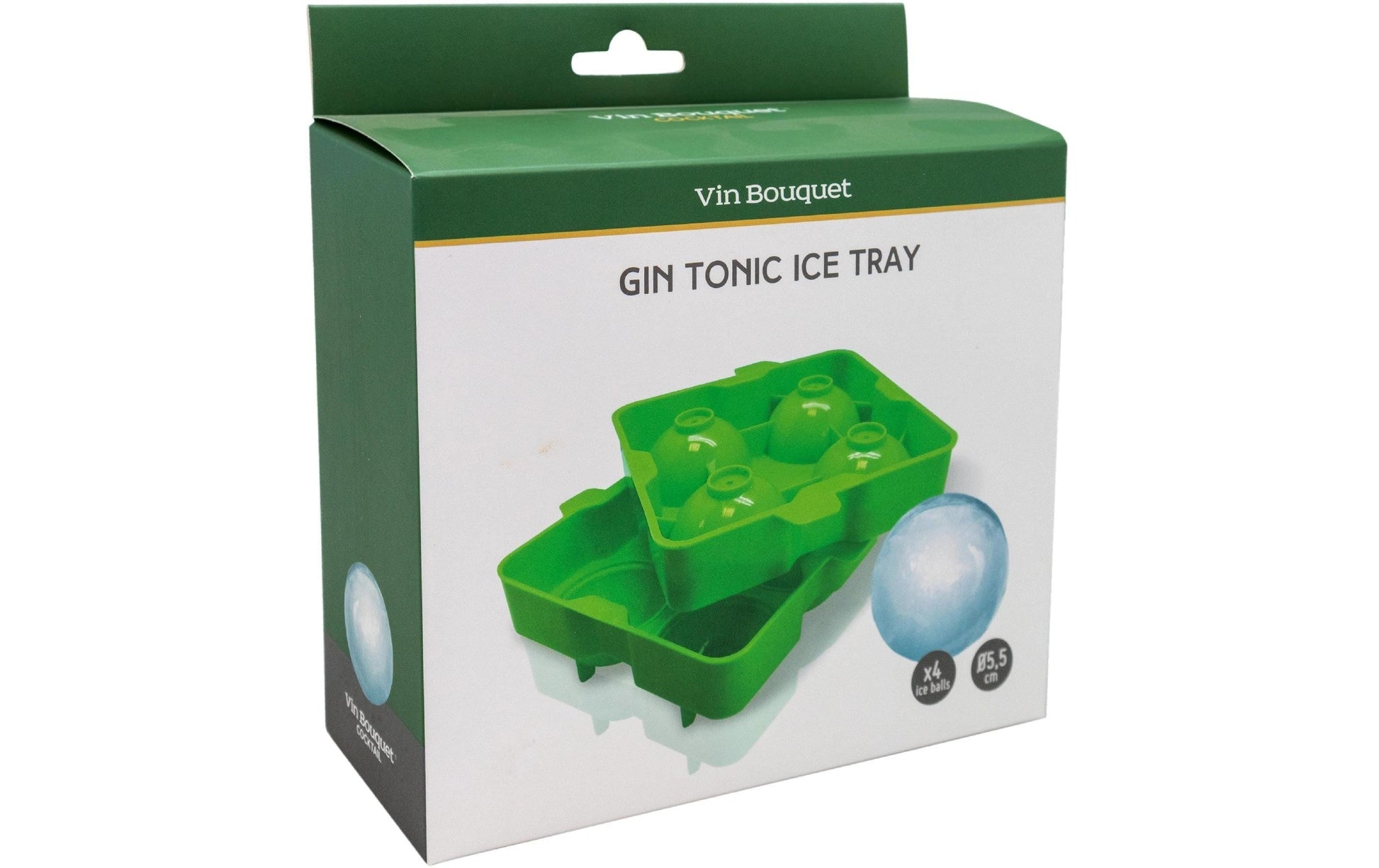 Vin Bouquet – Eiskugelform 2-teilig, 4 Kugeln Ø 5,5 cm, Kunststoff (ABS), Grün