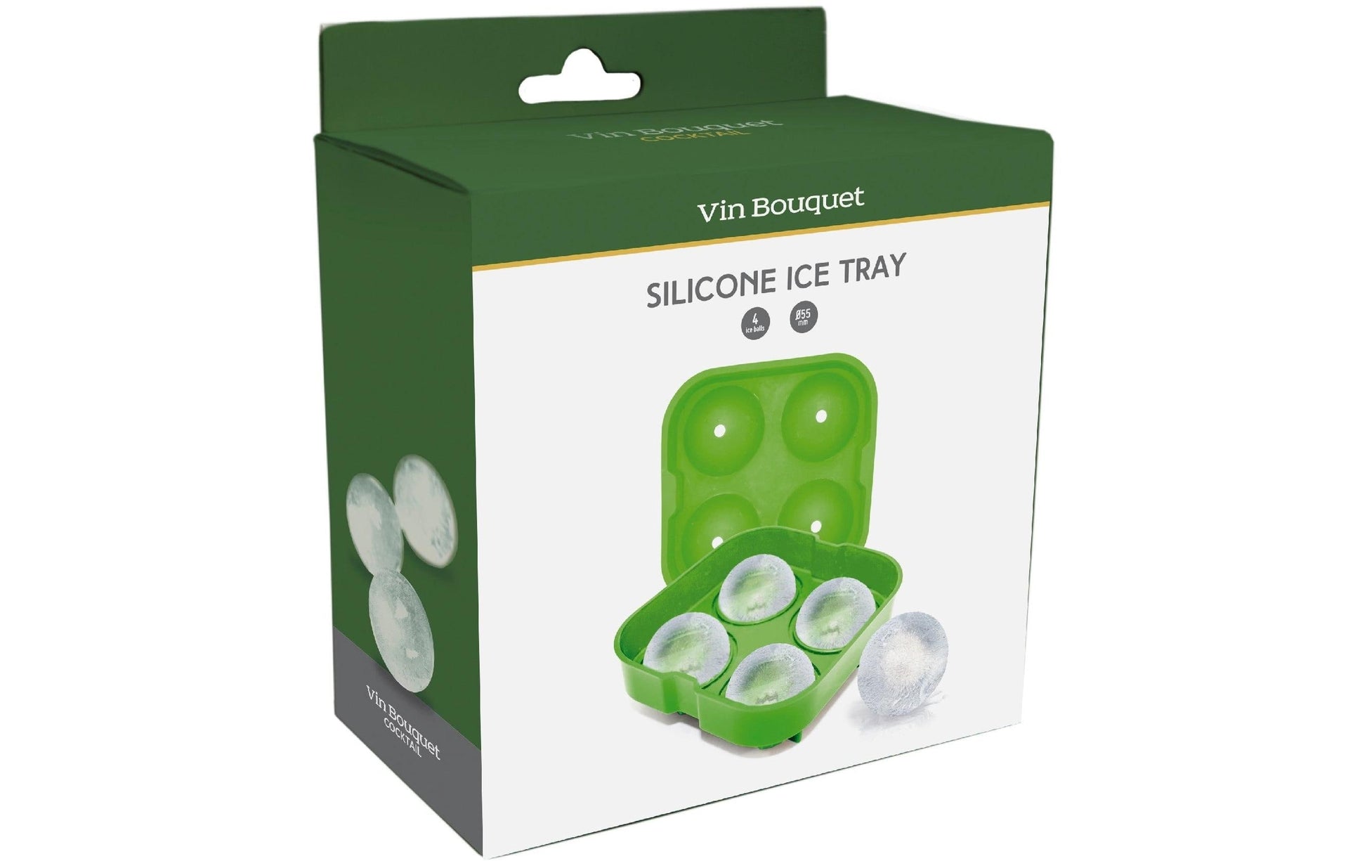 Vin Bouquet – Eiskugelform 4er, Ø 5,5 cm, Silikon, Grün