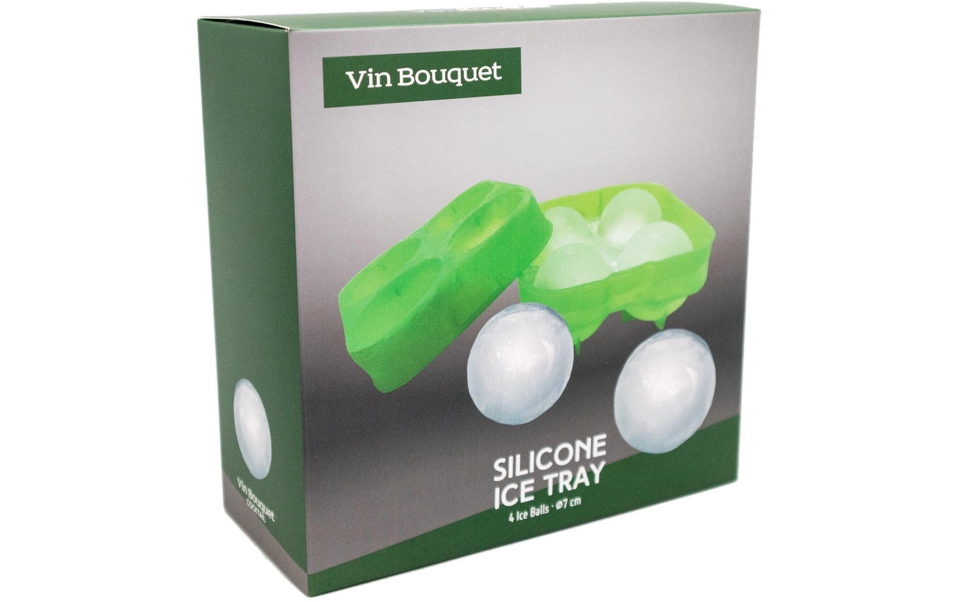 Vin Bouquet – 2-teilige Eiskugelform, 4 Stk., Ø 7 × 7 cm, Silikon, Grün