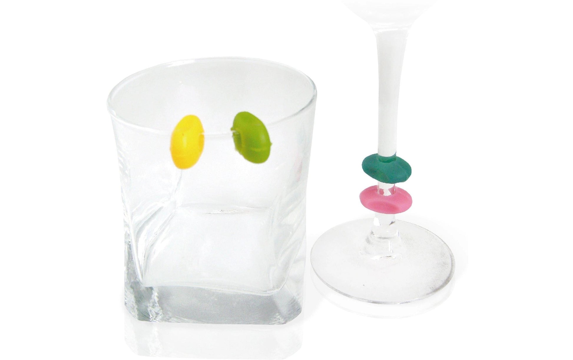 Vin Bouquet Glasmarkierer – Silikon, Mehrfarbig, rund