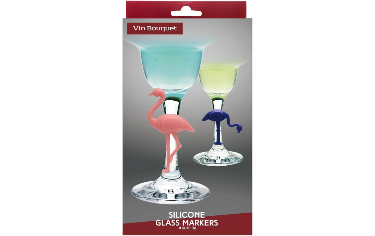 Vin Bouquet Glasmarkierer Flamingo – Mehrfarbig – Silikon