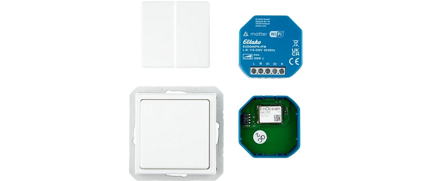 Eltako EB-RF – Dimmaktor – 300 W, Universal – für Amazon Alexa, Apple HomeKit, Google Assistant