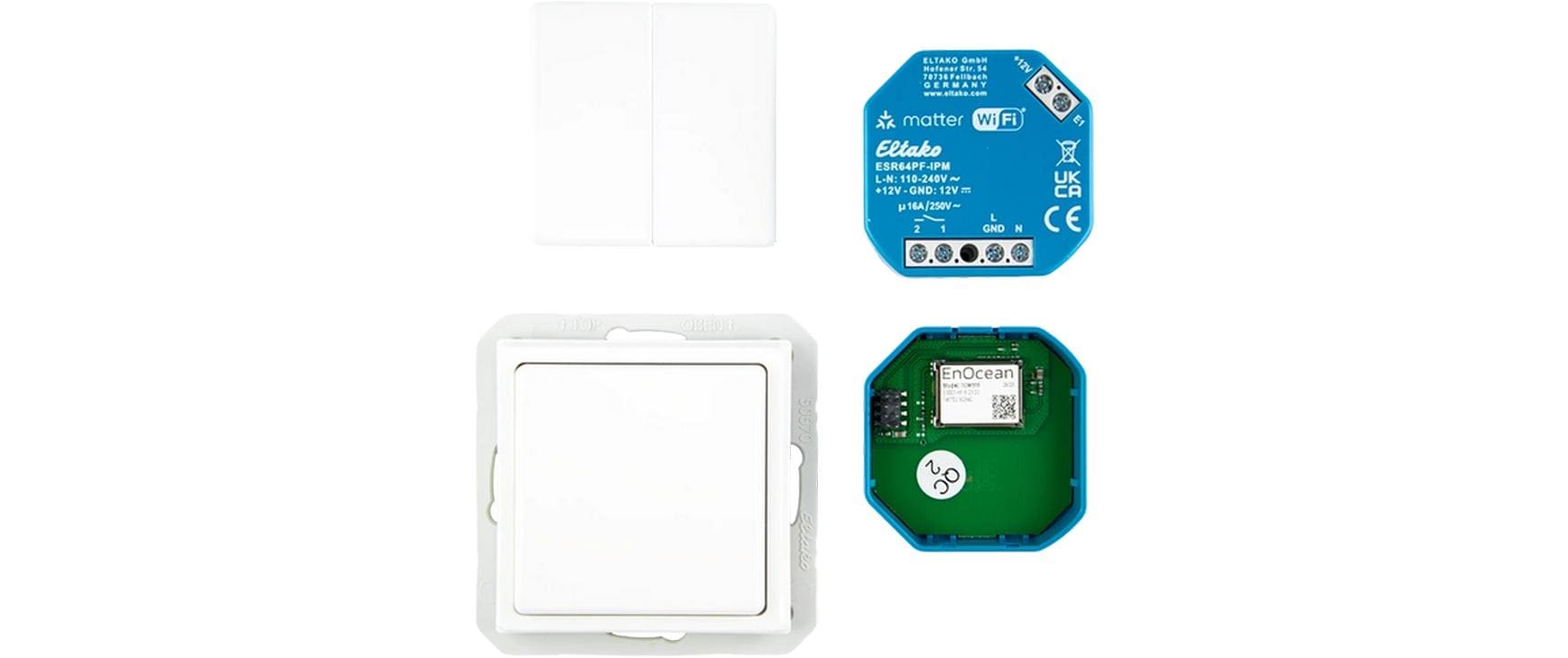 Eltako EB-RF – Schaltaktor-Set – Matter, EnOcean – für Amazon Alexa, Apple HomeKit, Google Assistant