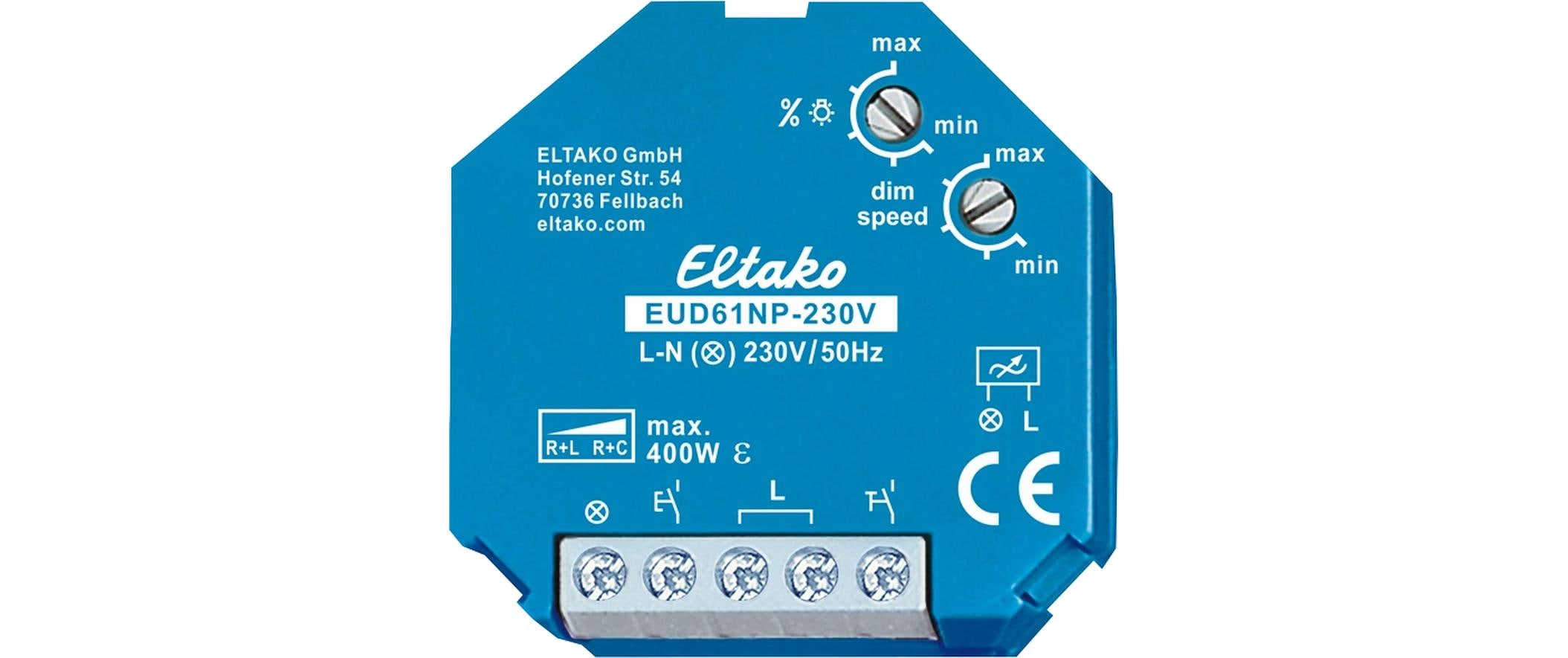 Eltako EUD61NP-230V – Dimmaktor – 400 VA, 230 V, Phasenan-/Abschnitt (universal)