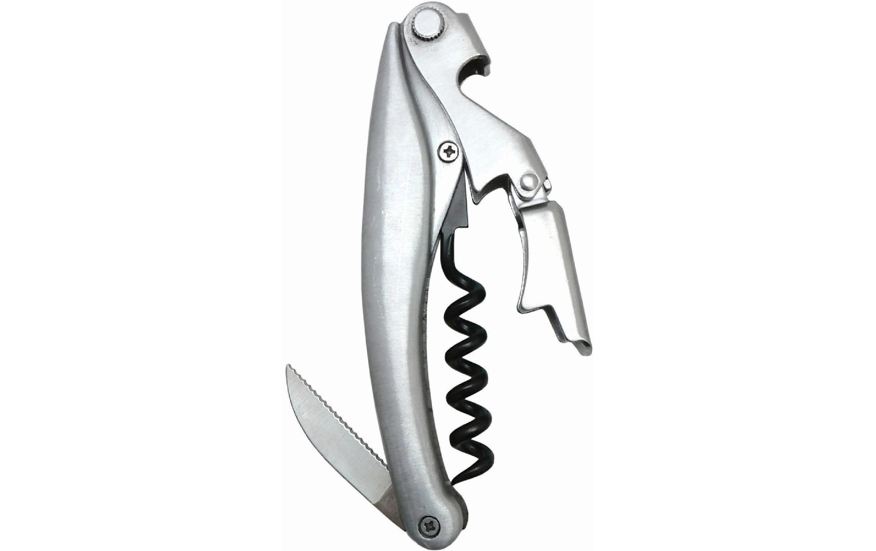 Vin Bouquet Deluxe Kellnermesser – 19,8 cm, Aluminium/Stahl, Silber, mit Kapselheber, Kapselschneider