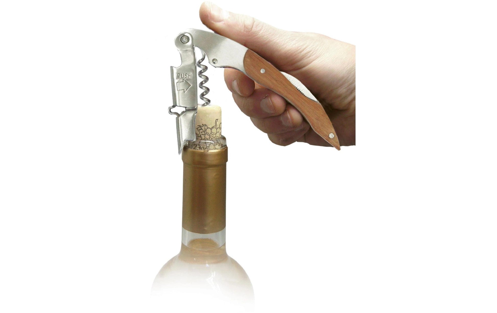 Vin bouquet Kellnermesser – 12 × 3,5 cm, Edelstahl/Holz (Bambus), Kapselheber, Kapselschneider