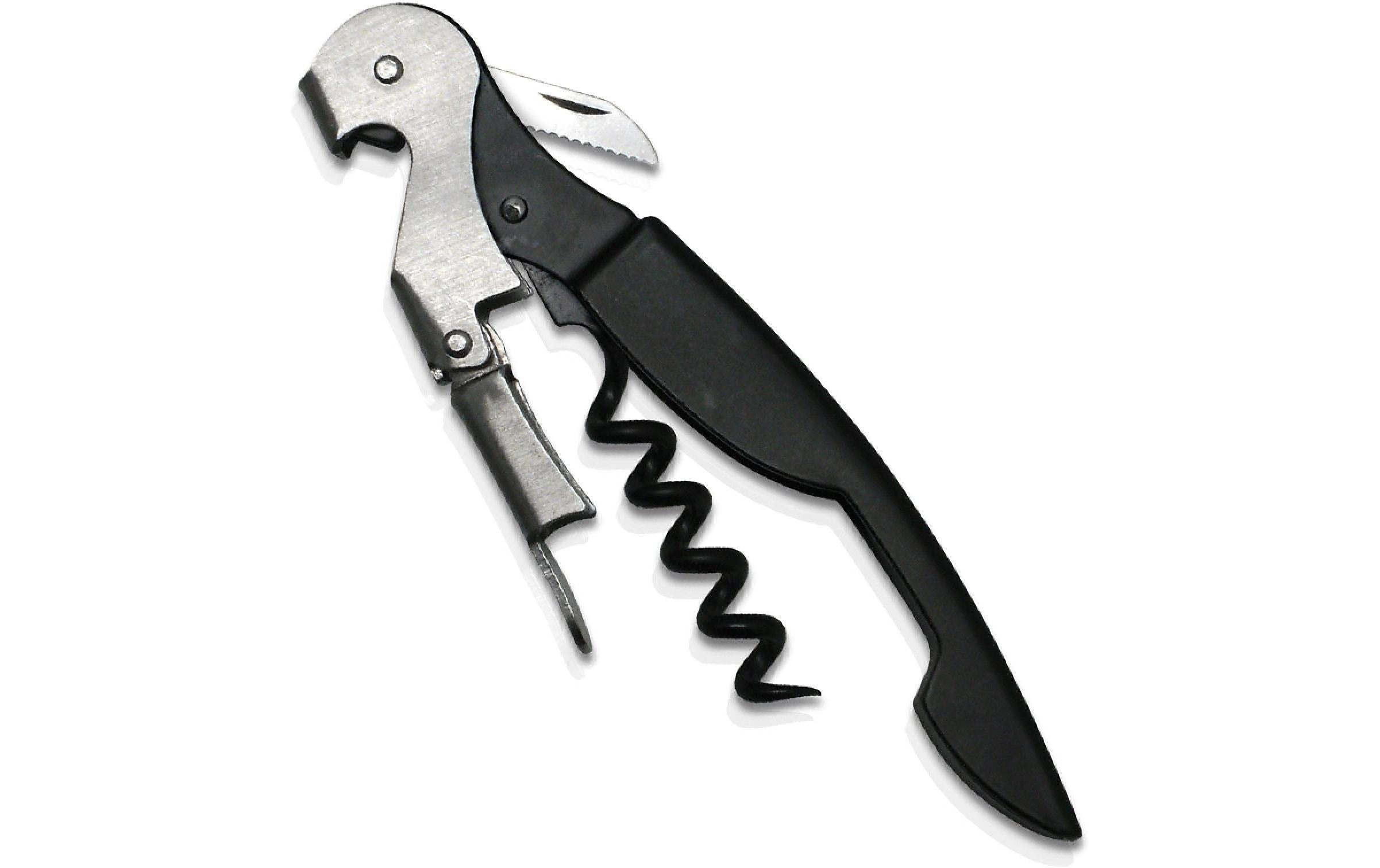 Vin Bouquet Kellnermesser Prof. – 12,5 cm, Edelstahl/Kunststoff (ABS), Schwarz, Kapselheber, Kapselschneider