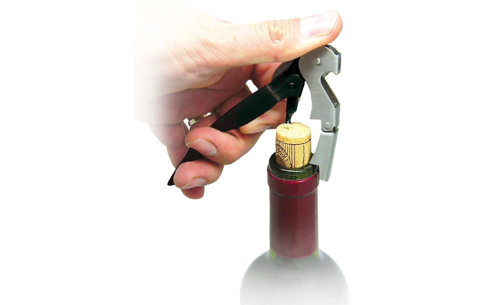 Vin Bouquet Kellnermesser Prof. – 12,5 cm, Edelstahl/Kunststoff (ABS), Schwarz, Kapselheber, Kapselschneider