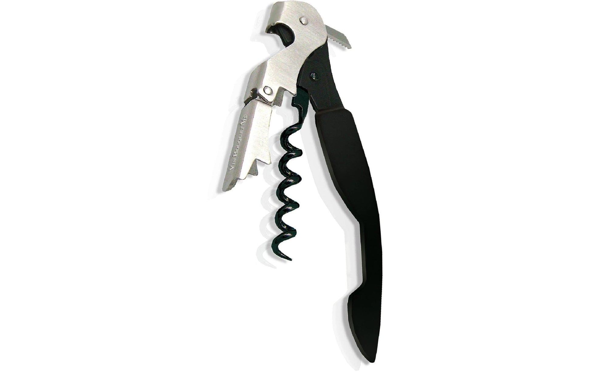 Vin Bouquet Kellnermesser Prof. – 12,5 cm, Edelstahl/Kunststoff (ABS), Schwarz, Kapselheber, Kapselschneider