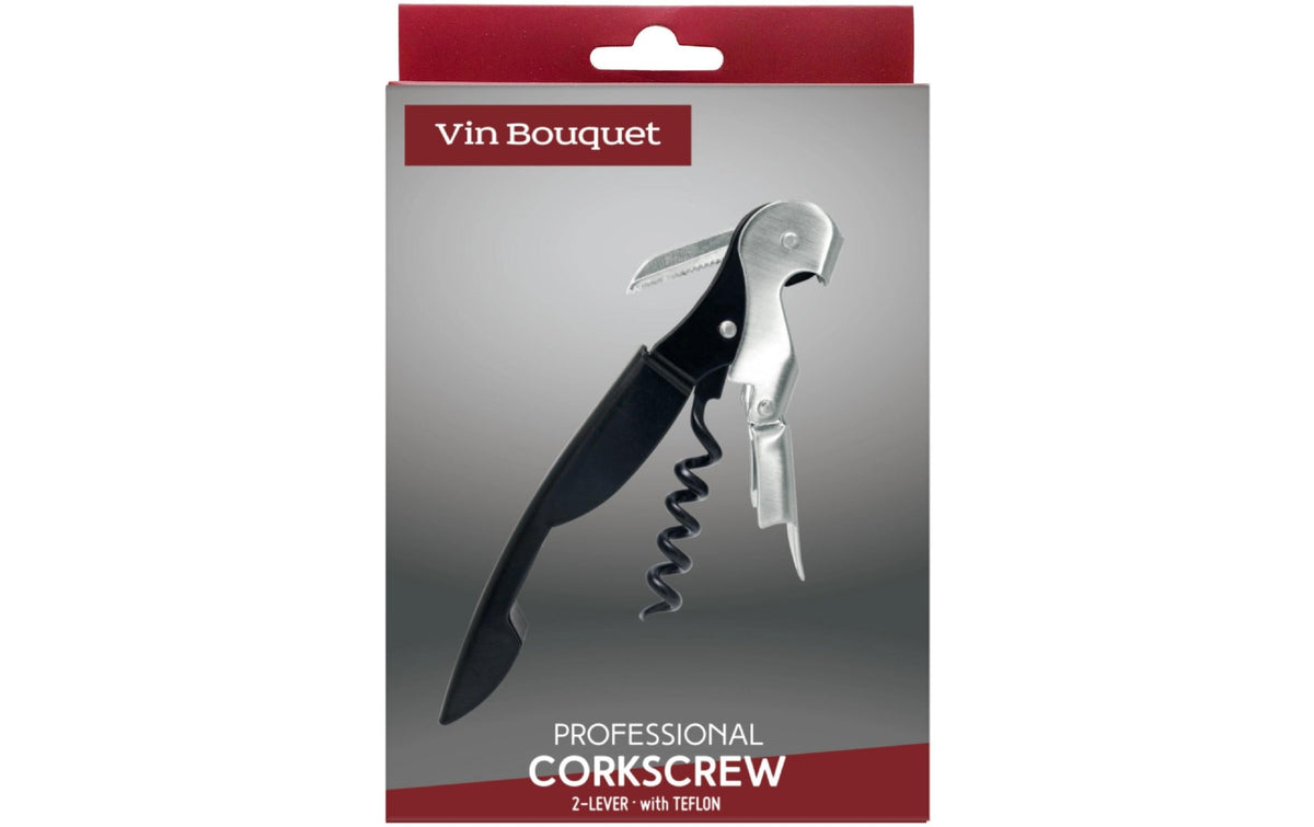 Vin Bouquet Kellnermesser Prof. – 12,5 cm, Edelstahl/Kunststoff (ABS), Schwarz, Kapselheber, Kapselschneider