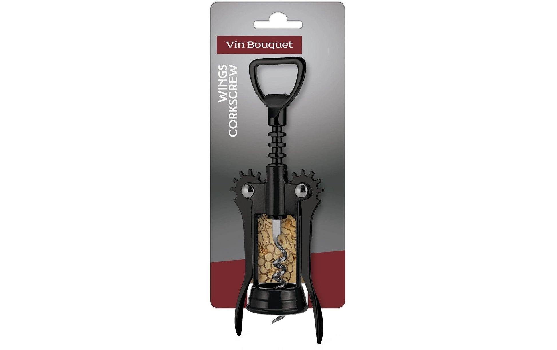 Vin Bouquet Flügelkorkenzieher – 14,5 cm, Edelstahl/Kunststoff, Schwarz