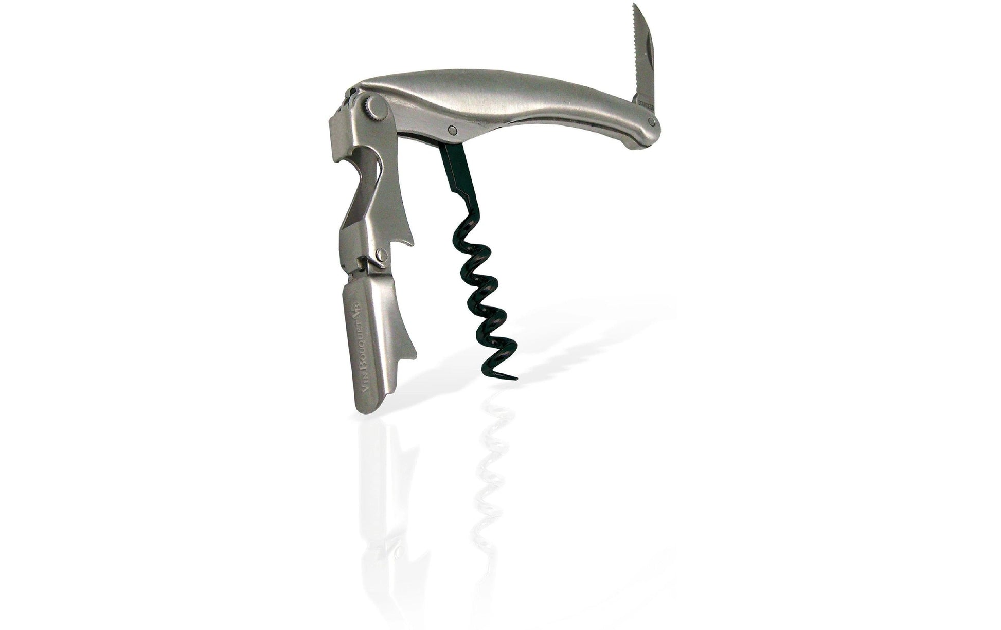 Vin Bouquet Deluxe Kellnermesser – 19,8 cm, Aluminium/Stahl, Silber, mit Kapselheber, Kapselschneider