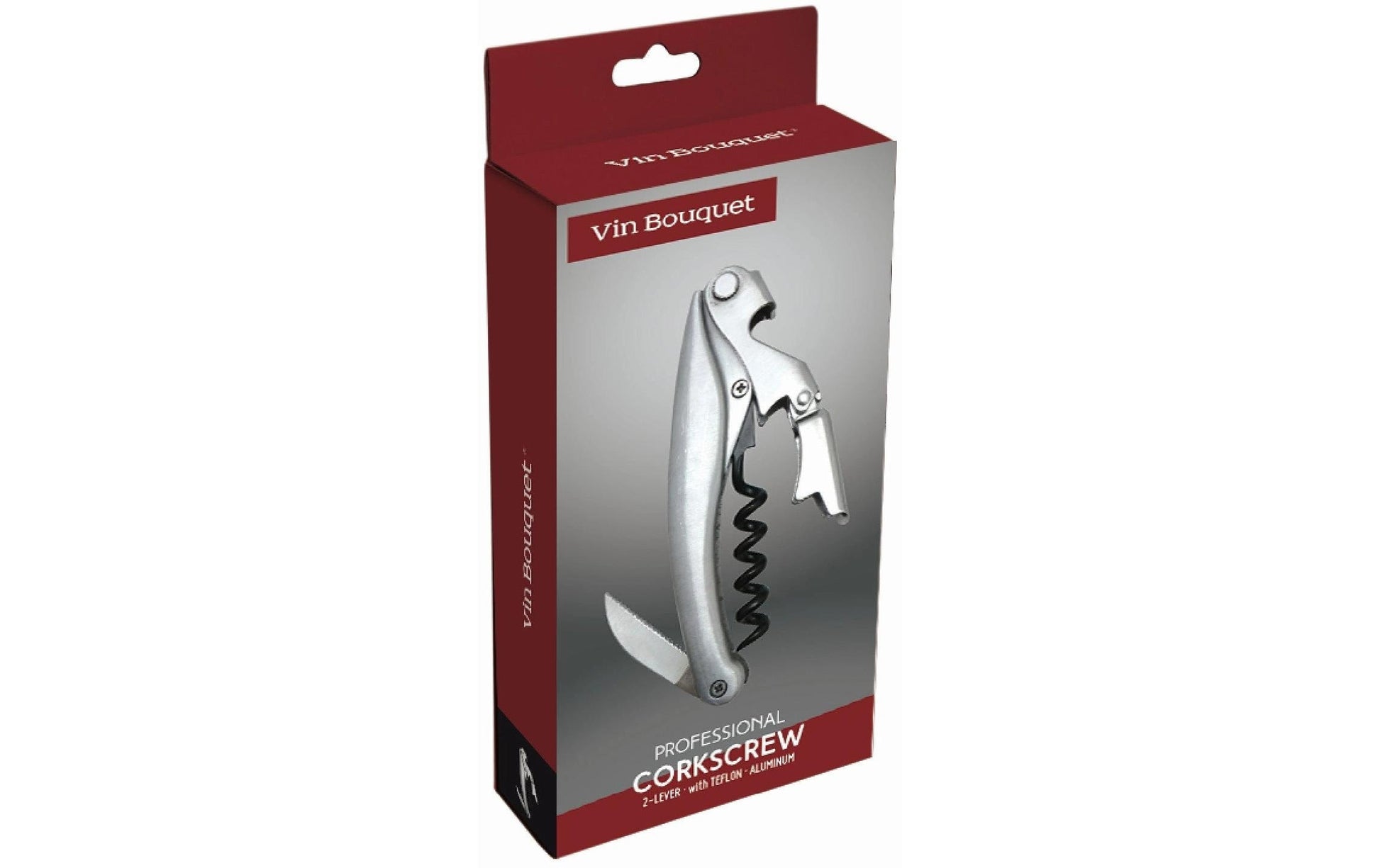 Vin Bouquet Deluxe Kellnermesser – 19,8 cm, Aluminium/Stahl, Silber, mit Kapselheber, Kapselschneider