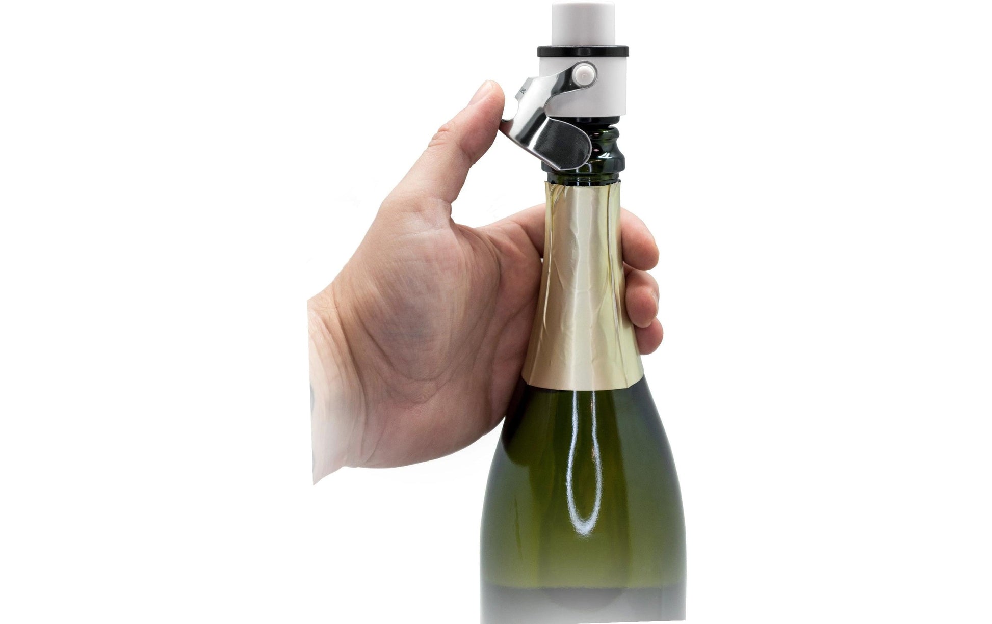Vin Bouquet Flaschenverschluss – 4,5 × 4 × 6,5 cm, Edelstahl/Silikon, 1 Stk., Vakuumverschluss, für Sekt und Champagner