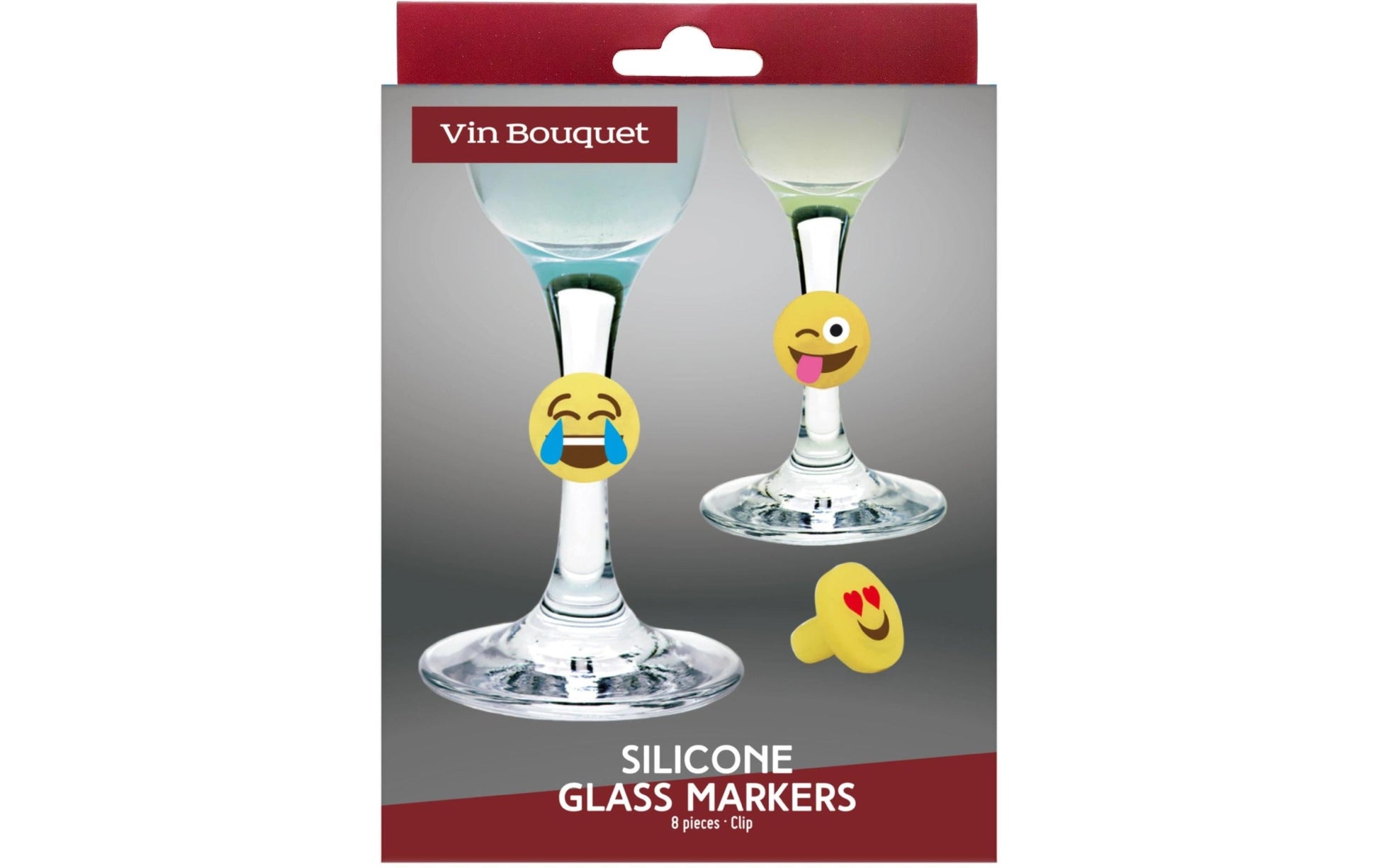 Vin Bouquet Glasmarkierer – Ø 2,1 cm, Silikon, Gelb, 8 Stk.